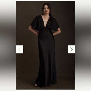 BHLDN “Leila” Satin Charmeuse Gown - Black - Size 2